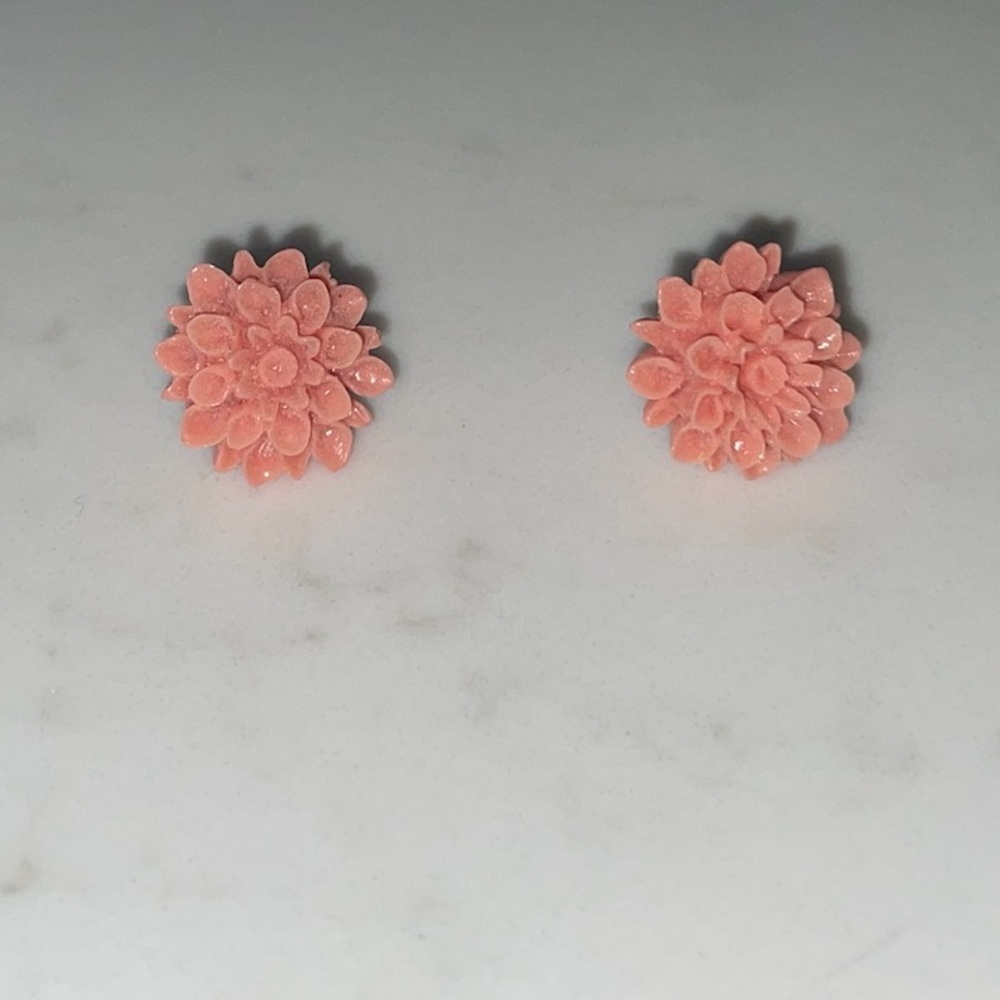 Pink Rose stud vintage rosin earrings